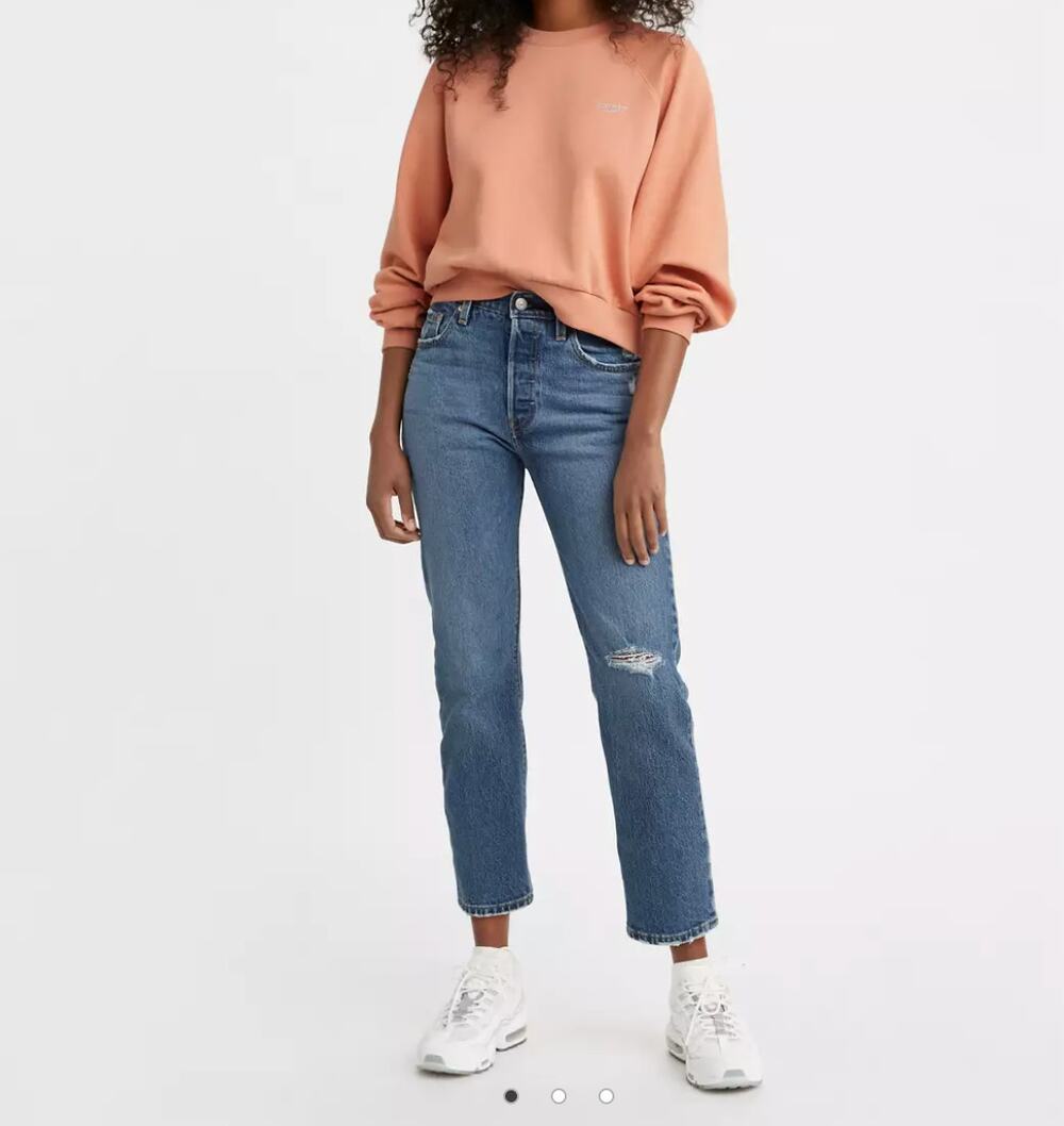 Levi's Premium 501 Original Cropped Womens Jeans High Rise Blue W 26  L 26 NWT